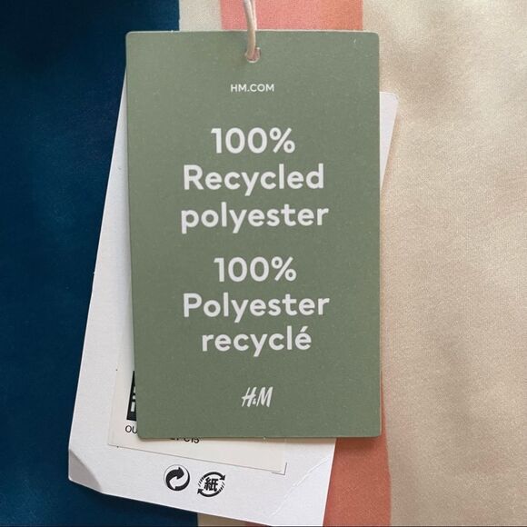 H&M X Lemlem Vertical Stripe Blue, Cream Blogger Favorite Slip Dress NWT - Picture 10 of 12